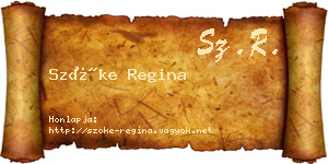 Szőke Regina névjegykártya